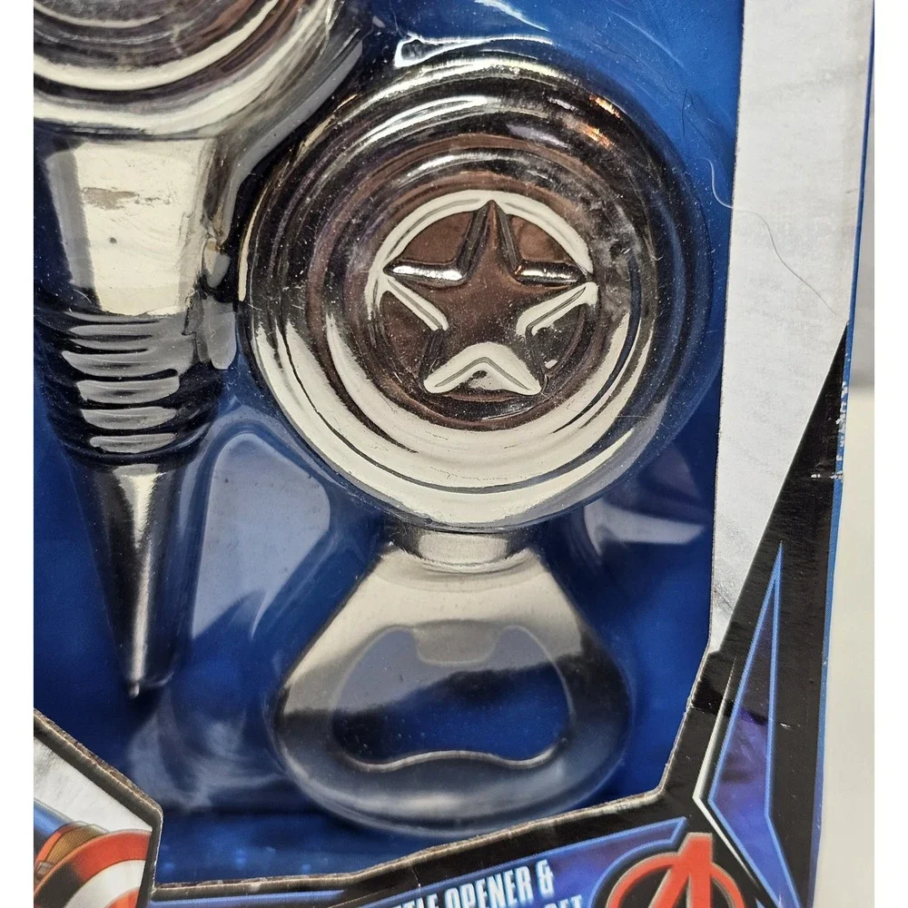 Marvel Avengers Captain America Bottle Opener/Bottle Stopper Set - NEW‎